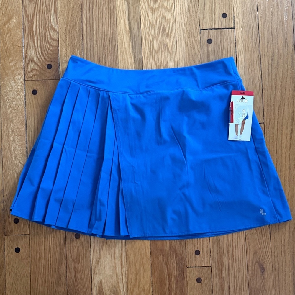 New Lole Blue Pleated Tennis Pickleball Skort Pleated Skirt Size M
